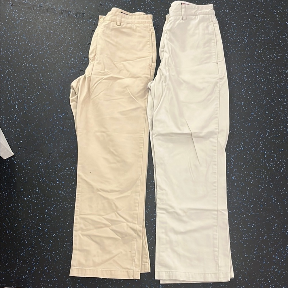 2 Vineyard Vines Tan and White Chinos